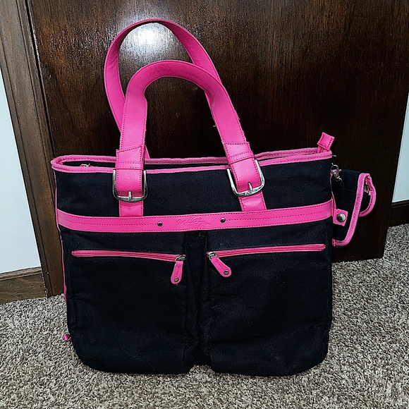 mobile edge Handbags - Laptop Travel Bag Mobile Edge forHer Eco-Friendly Tote (Black with Pink Trim)